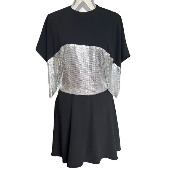 J.W. Anderson Black Chainmail-panelled Mini Dress Size 4 - Picture 1 of 16
